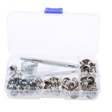 Maxbell 63Pcs Boat Canvas Fabric Snap Cover Stainless Steel 3/8'' Screw Button Socket Fastener Kit
