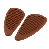 Max Motorcycle Gas Tank Pad Traction Side Fuel Knee Grips Decal Cafe Racer Brown