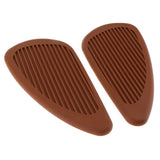 Max Motorcycle Gas Tank Pad Traction Side Fuel Knee Grips Decal Cafe Racer Brown