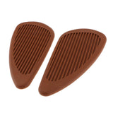 Max Motorcycle Gas Tank Pad Traction Side Fuel Knee Grips Decal Cafe Racer Brown