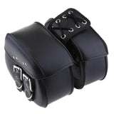 Maxbell Motorcycle Saddle Bags Two Black Leather Side Pouch Panniers PU Leather