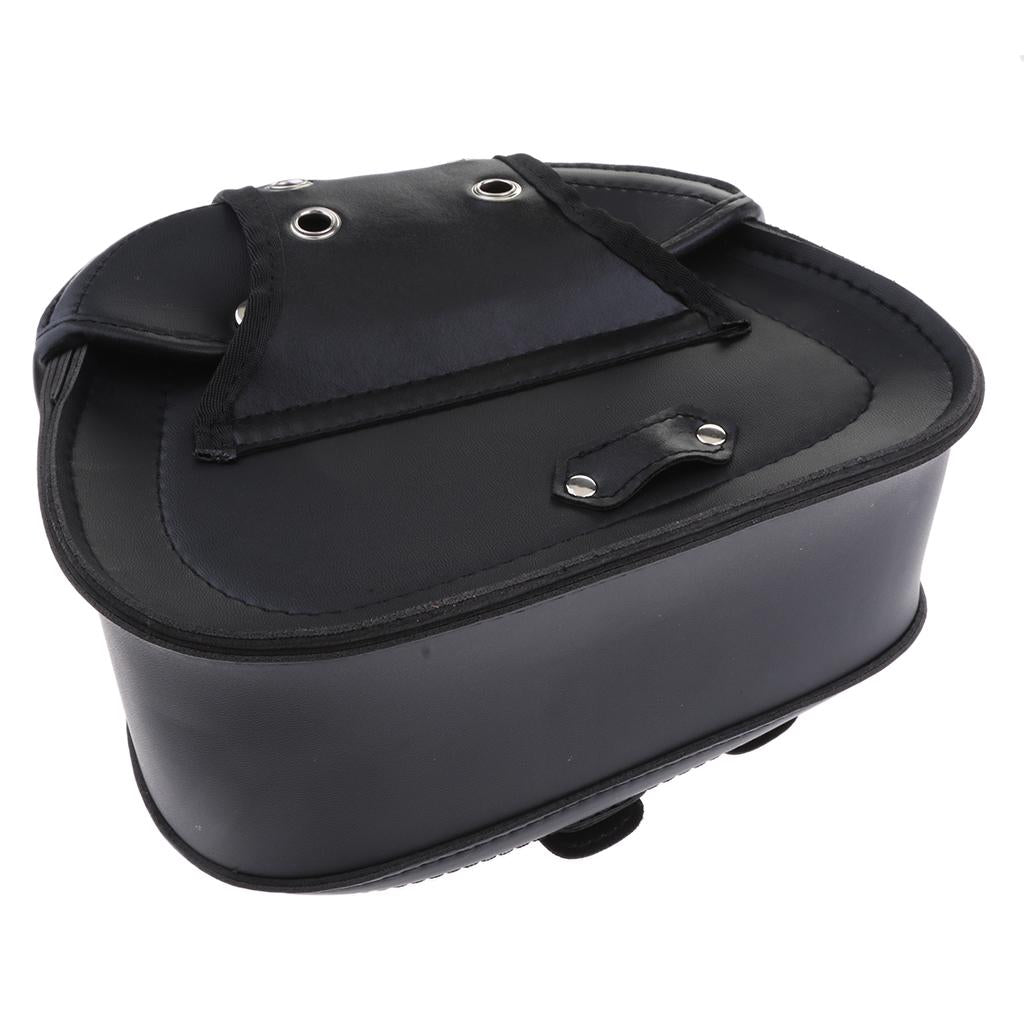Maxbell Motorcycle Saddle Bags Two Black Leather Side Pouch Panniers PU Leather