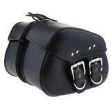 Maxbell Motorcycle Saddle Bags Two Black Leather Side Pouch Panniers PU Leather