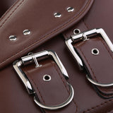 Maxbell MOTORCYCLE BROWN LEATHER SADDLEBAGS for HARLEY 28 x 20 x 10 cm