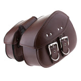 Maxbell MOTORCYCLE BROWN LEATHER SADDLEBAGS for HARLEY 28 x 20 x 10 cm