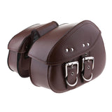 Maxbell MOTORCYCLE BROWN LEATHER SADDLEBAGS for HARLEY 28 x 20 x 10 cm
