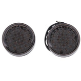 Maxbell Universal 2pcs Round Turn Signal Amber LED Light Smoke Lens for Harley Softail