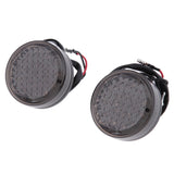 Maxbell Universal 2pcs Round Turn Signal Amber LED Light Smoke Lens for Harley Softail