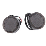 Maxbell Universal 2pcs Round Turn Signal Amber LED Light Smoke Lens for Harley Softail