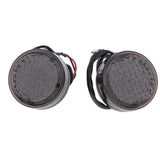 Maxbell Universal 2pcs Round Turn Signal Amber LED Light Smoke Lens for Harley Softail