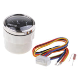 Maxbell 2" 52mm Universal Boat Marine Car Fuel Level Gauge E-1/2-F Stainless Bezel