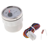 Maxbell 2" 52mm Boat Marine Car Fuel Level Gauge E-1/2-F Stainless Bezel White