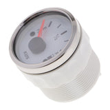 Maxbell 2" 52mm Boat Marine Car Fuel Level Gauge E-1/2-F Stainless Bezel White