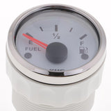 Maxbell 2" 52mm Boat Marine Car Fuel Level Gauge E-1/2-F Stainless Bezel White