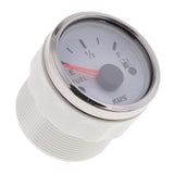 Maxbell 2" 52mm Boat Marine Car Fuel Level Gauge E-1/2-F Stainless Bezel White