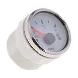 Maxbell 2" 52mm Boat Marine Car Fuel Level Gauge E-1/2-F Stainless Bezel White