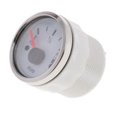 Maxbell 2" 52mm Boat Marine Car Fuel Level Gauge E-1/2-F Stainless Bezel White