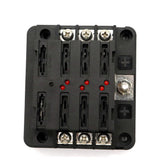 Maxbell 6-Way Fuse Block – Fuse Box with LED Warning Indicator & Cover for Automotive Car Boat Marine RV Truck DC 32V