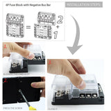Maxbell 6-Way Fuse Block – Fuse Box with LED Warning Indicator & Cover for Automotive Car Boat Marine RV Truck DC 32V