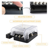 Maxbell 6-Way Fuse Block – Fuse Box with LED Warning Indicator & Cover for Automotive Car Boat Marine RV Truck DC 32V
