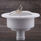 Max RV Round Plastic Gravity Fresh Water Fill Hatch Inlet Camper Trailer White1