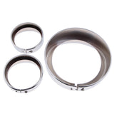 Max Motorcycle 7" Headlight & 4.5" Auxiliary Lights Trim Ring Visor for Harley