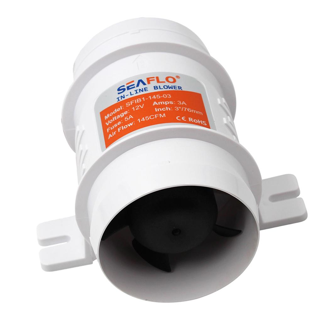 Maxbell SEAFLO 3'' Boat In Line Bilge Blower Fan 24V Marine Cabin Engine Ventilation