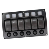 Maxbell 6 Gang Boat Marine RV 12V 24V Rocker Switch Panel LED Indicator Auto Fuses