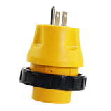 Maxbell RV Electrical Locking Adapter 15A Male to 30A Female Locking Plug Connector