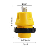 Maxbell RV Electrical Locking Adapter 15A Male to 30A Female Locking Plug Connector