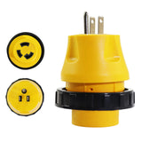 Maxbell RV Electrical Locking Adapter 15A Male to 30A Female Locking Plug Connector