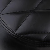 Maxbell Motorcycle Vintage Cafe Racer Saddle Seat Stylish Rhombus and Line, Black Waterproof Artificial Leather