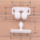Max White ABS Double Ball Cabinet Cupboard Display Door Roller Latch Catch