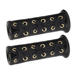 Max 22mm 7/8" Leather Motorcycle Hand Grip Throttle Covers Wraps Black