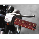 Max 22mm 7/8" Leather Motorcycle Hand Grip Throttle Covers Wraps Brown