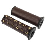 Max 22mm 7/8" Leather Motorcycle Hand Grip Throttle Covers Wraps Brown