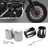 Max 2pcs Front Wheel Axle Nut Cap Cover for Harley Softail XL883 XL1200 Silver