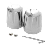Max 2pcs Front Wheel Axle Nut Cap Cover for Harley Softail XL883 XL1200 Silver