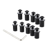 Max 10 Pieces Universal Windscreen Windshield Bolts Screw Kit M5 5mm Bolt Black