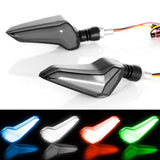Max 12V LED Universal Motorcycle Turning Signal Lamp Flash Light Blue+Red
