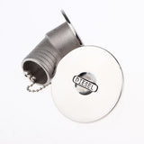Maxbell Boat Deck Fill/Filler Keyless Cap 1-1/2" (38mm) 316 Stainless Steel Diesel