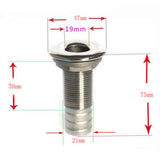 Maxbell Boat Thru Hull Fitting / Drain Hose Barb Marine 316 Stainless Steel 19mm