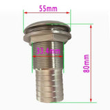 Maxbell Boat Thru Hull Fitting / Drain Hose Barb Marine 316 Stainless Steel 25mm