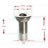 Maxbell Boat Thru Hull Fitting / Drain Hose Barb Marine 316 Stainless Steel 32mm