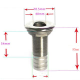 Maxbell Boat Thru Hull Fitting / Drain Hose Barb Marine 316 Stainless Steel 38mm
