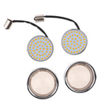 Max 1 Pair Motorcycle White/Amber LED Turn Signal Insert Smoke Cover for Harley