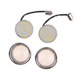 Max 1 Pair Motorcycle White/Amber LED Turn Signal Insert Smoke Cover for Harley