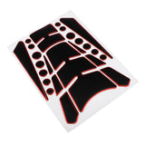 Maxbell 3D Carbon Fiber Motorcycle Gas Fuel Tank Sticker Fit Gel Pad Decal Red
