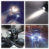 Max 2pcs 125W LED Headlight Motorcycle Driving Fog Spot Bulb Light & Switch