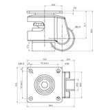 Maxbell Nylon Alloy Wheel Leveling Caster with Square Top Plate